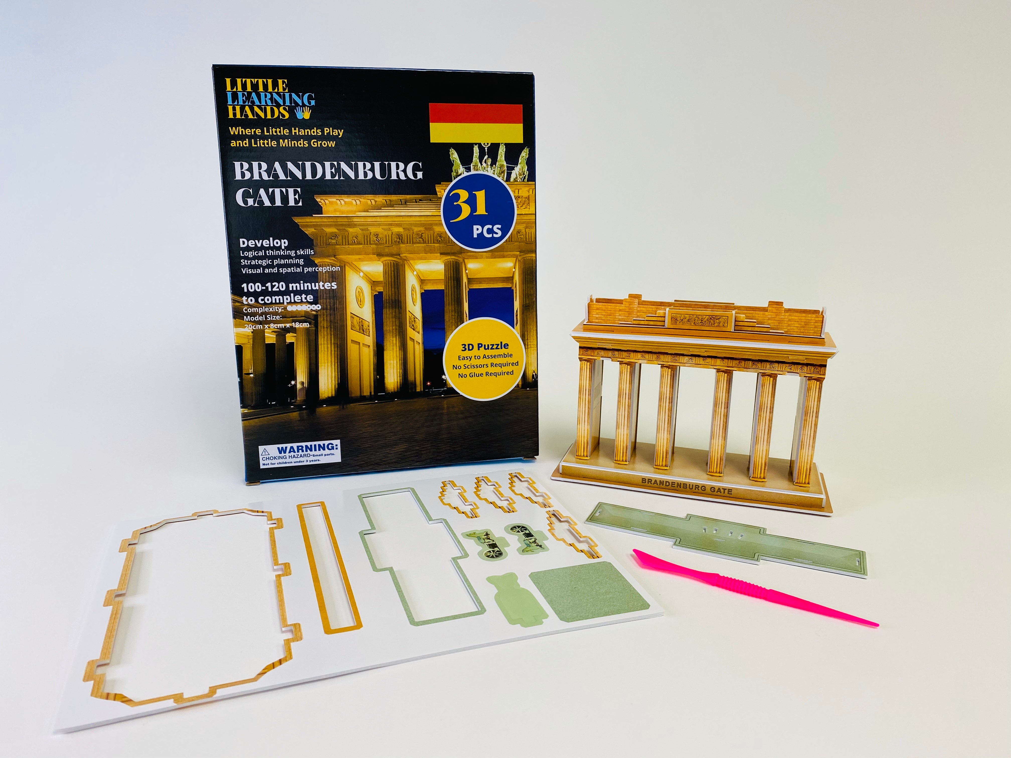 Little Learning Hands Germany Brandenburg Gate 3D Puzzle | Brandenburg Gate Architecture Model Building Kit